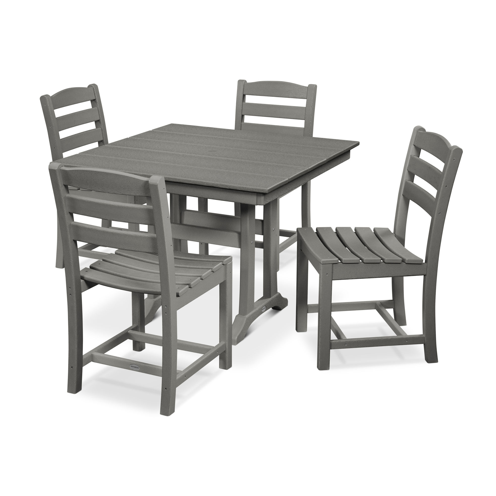 POLYWOOD La Casa Caf 5 Piece Farmhouse Trestle Side Chair Dining