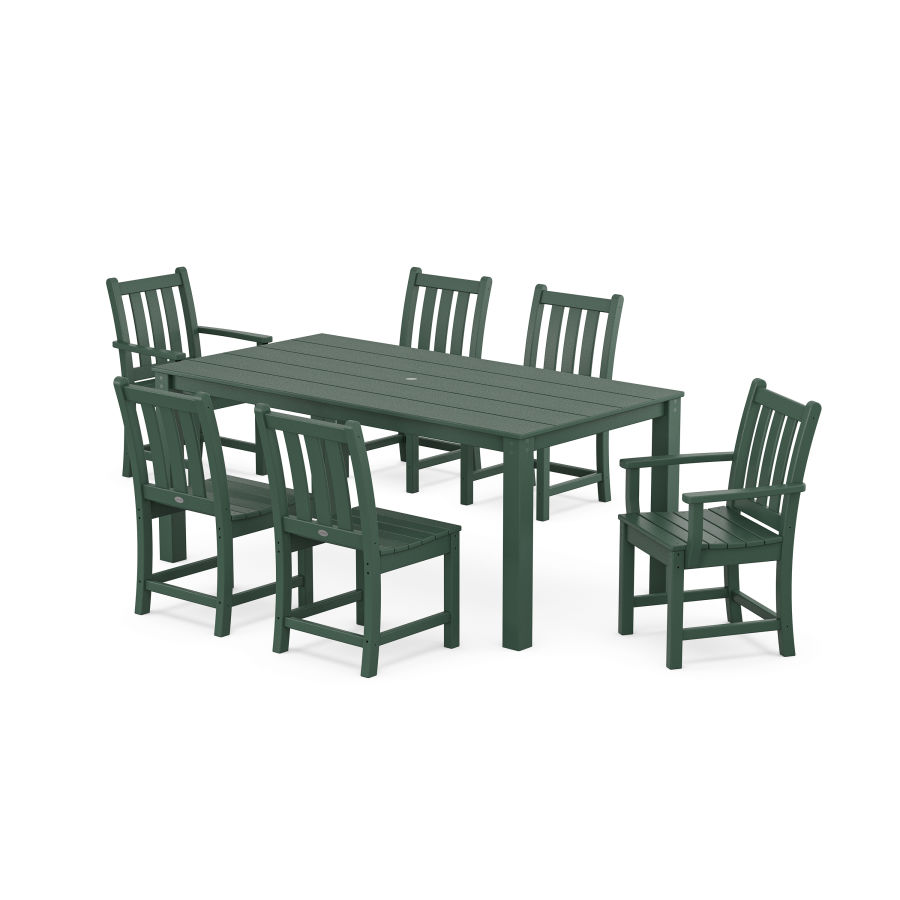 POLYWOOD Traditional Garden 7-Piece Parsons Dining Set in Green