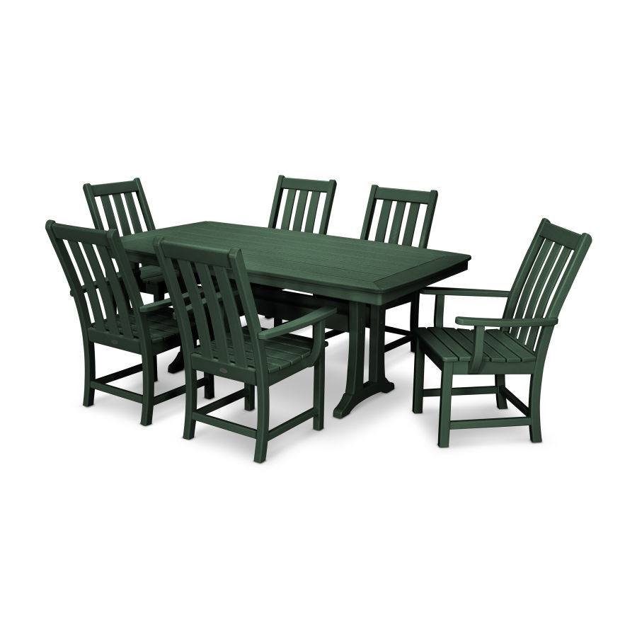 POLYWOOD Vineyard 7-Piece Arm Chair Dining Set in Green