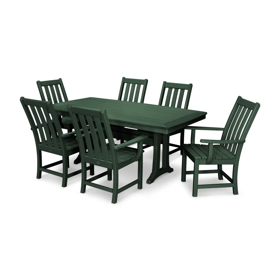 POLYWOOD Vineyard 7-Piece Arm Chair Dining Set in Green