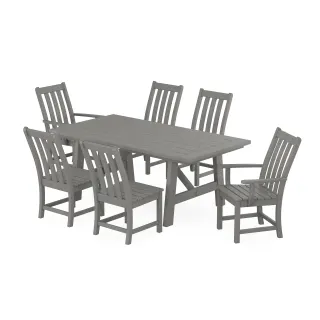 POLYWOOD Vineyard 7-Piece Rustic Farmhouse Dining Set