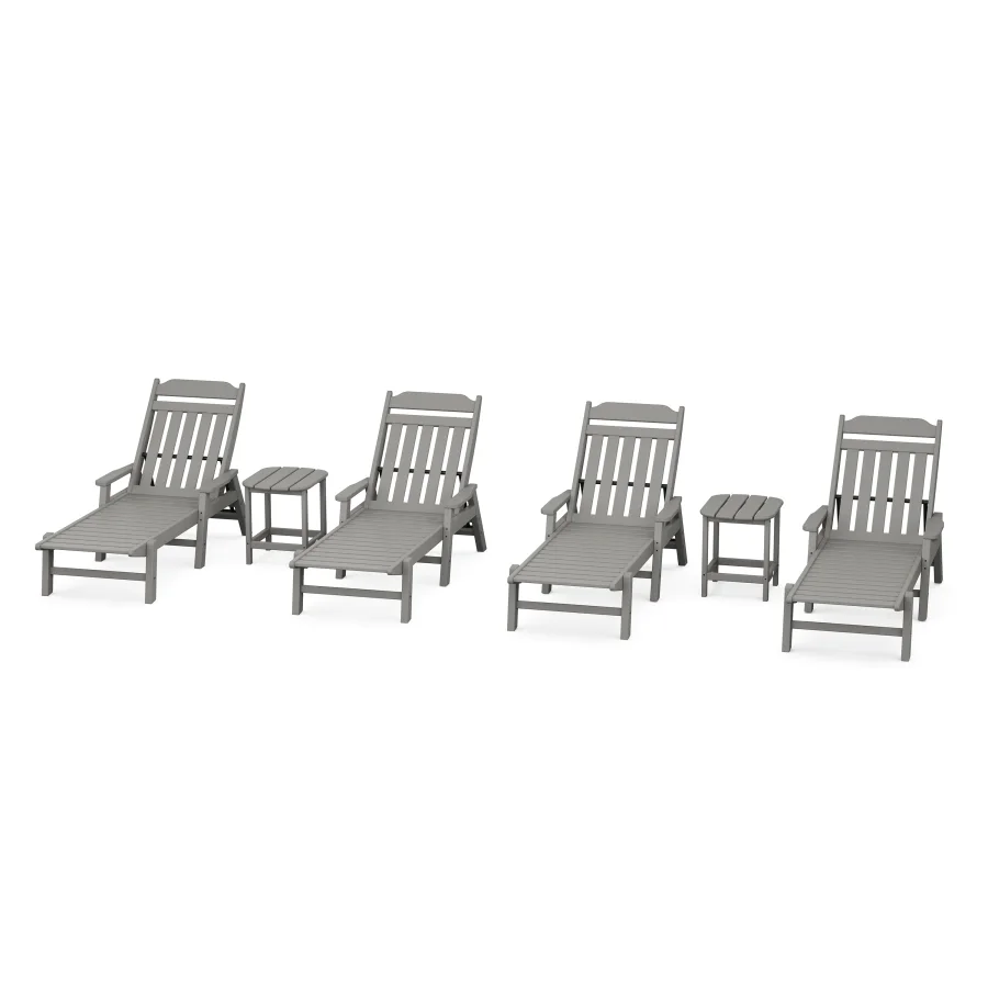 POLYWOOD Cottage 6-Piece Chaise Set with Arms