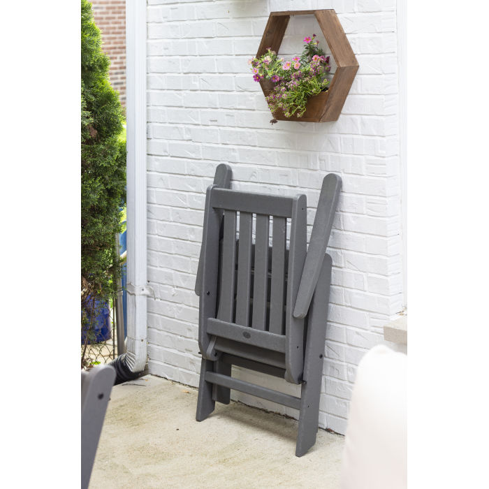 POLYWOOD Vineyard Folding Chair 7-Piece Dining Set with Trestle Legs