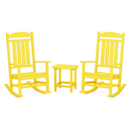Presidential Rocking Chair 3-Piece Set in Lemon