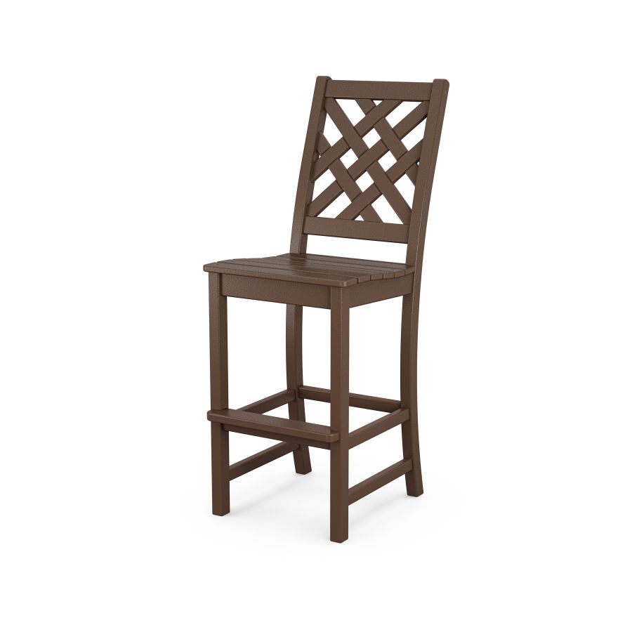 POLYWOOD Wovendale Bar Side Chair in Mahogany