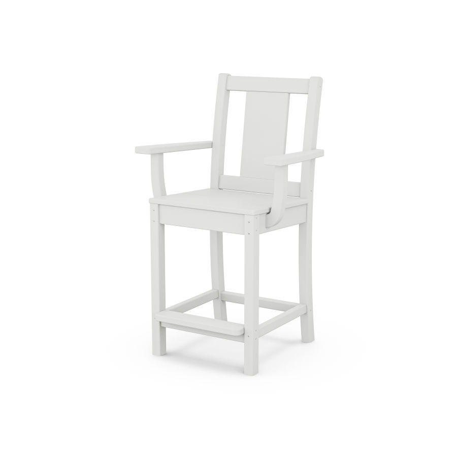 POLYWOOD Prairie Counter Arm Chair in White