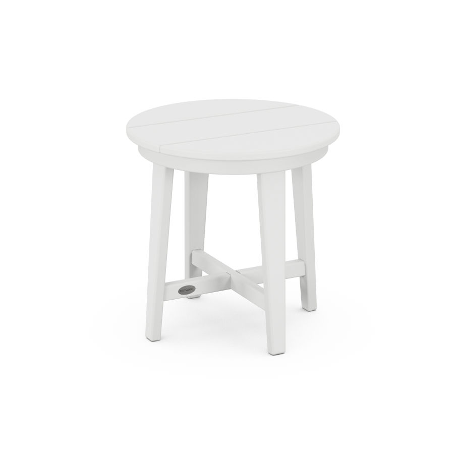POLYWOOD Newport 19" Round End Table in White