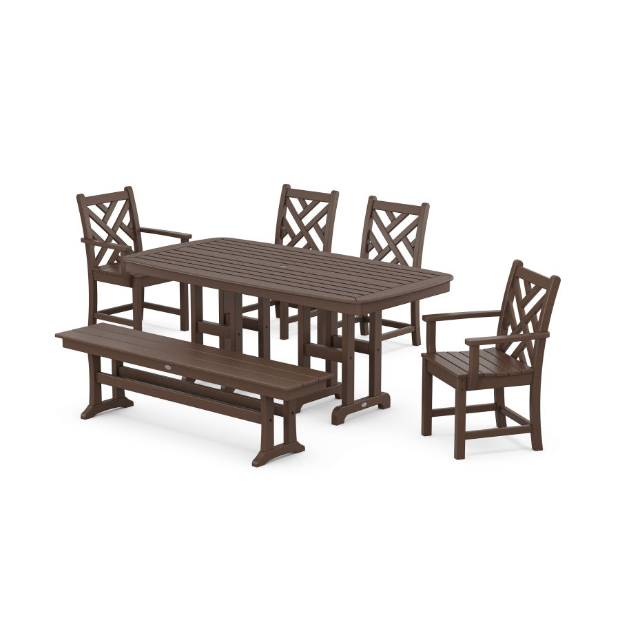 POLYWOOD Chippendale 6-Piece Dining Set in Mahogany