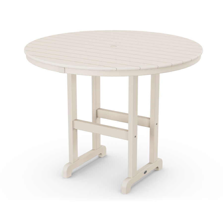 POLYWOOD 48" Round Farmhouse Counter Table in Sand
