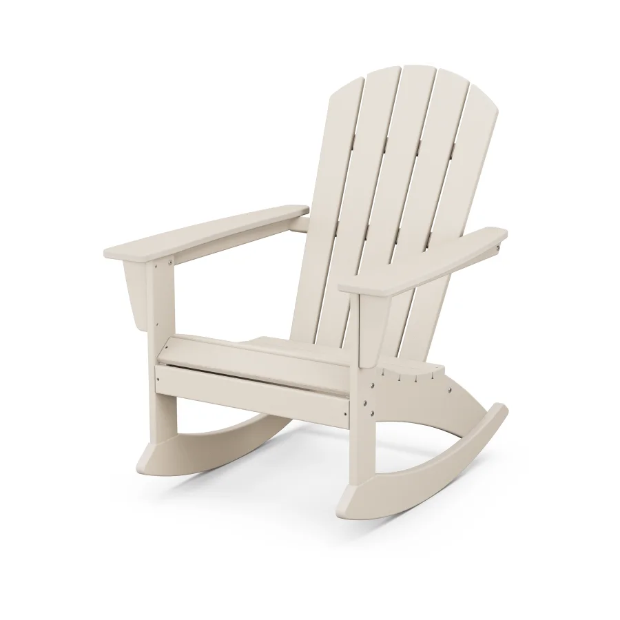 POLYWOOD Nautical Adirondack Rocking Chair in Sand