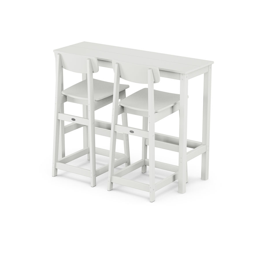 POLYWOOD Modern Studio Urban Bar Chair 3-Piece Balcony Set in White