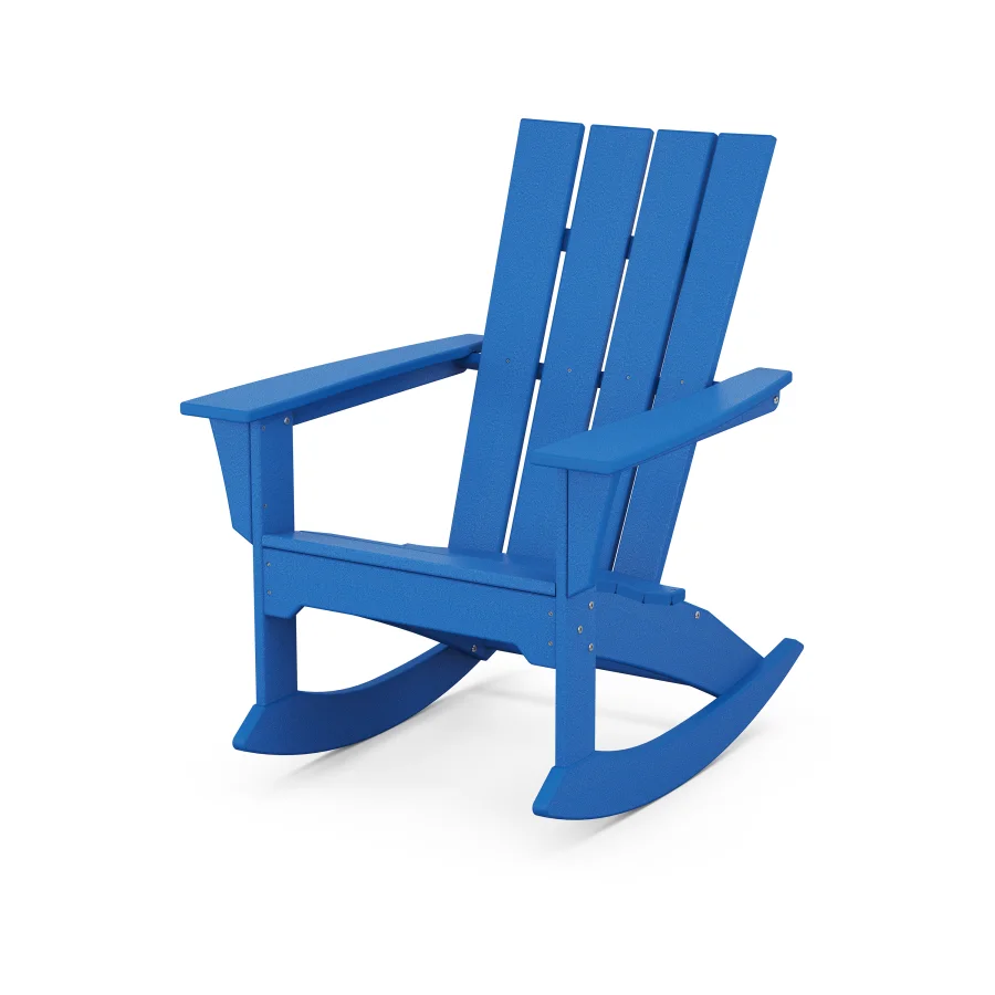 POLYWOOD Quattro Adirondack Rocking Chair in Pacific Blue