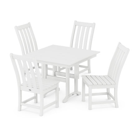 Vineyard Side Chair 5-Piece Farmhouse Dining Set in White