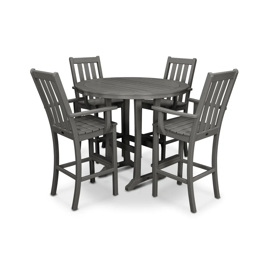 POLYWOOD Vineyard 5-Piece Round Bar Set