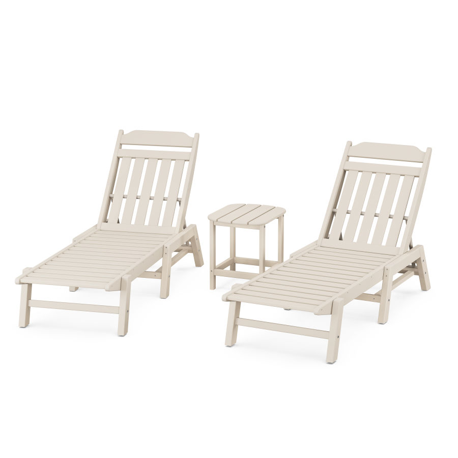 POLYWOOD Country Living 3-Piece Chaise Set in Sand