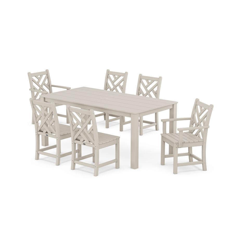 POLYWOOD Chippendale 7-Piece Parsons Dining Set in Sand