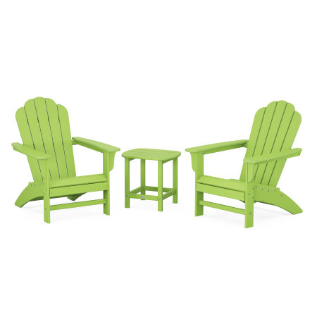 POLYWOOD Country Living Adirondack Chair 3-Piece Set in Lime