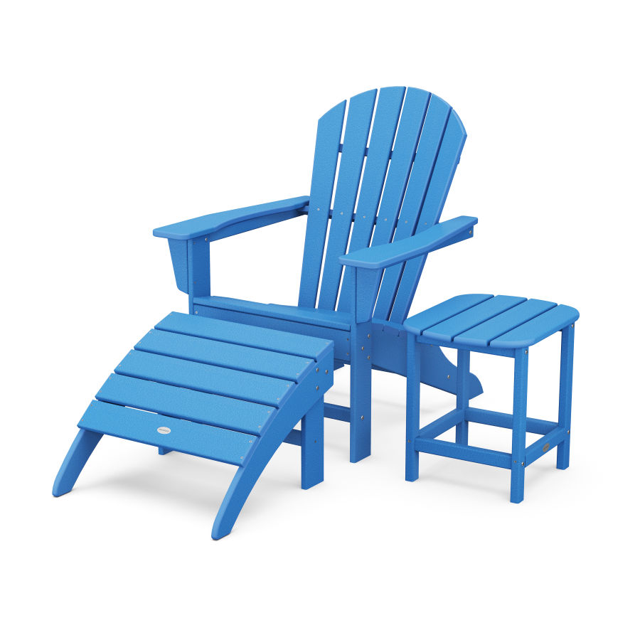 POLYWOOD South Beach Adirondack 3-Piece Set in Pacific Blue