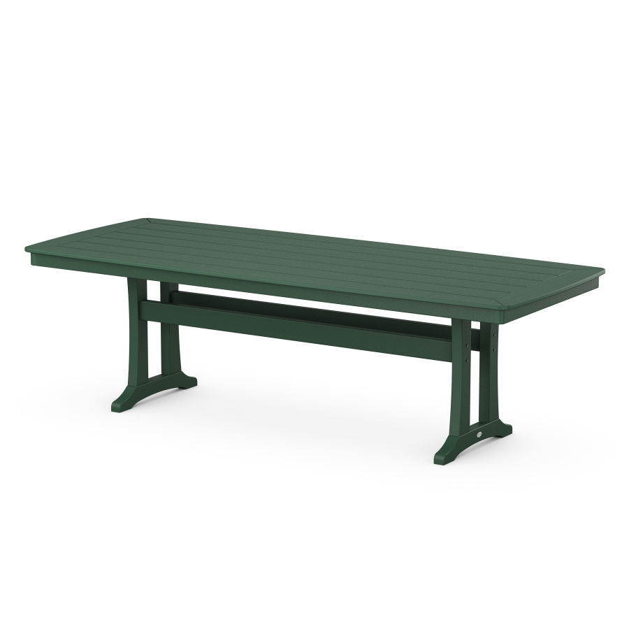 POLYWOOD Nautical Trestle 39" x 97" Dining Table in Green