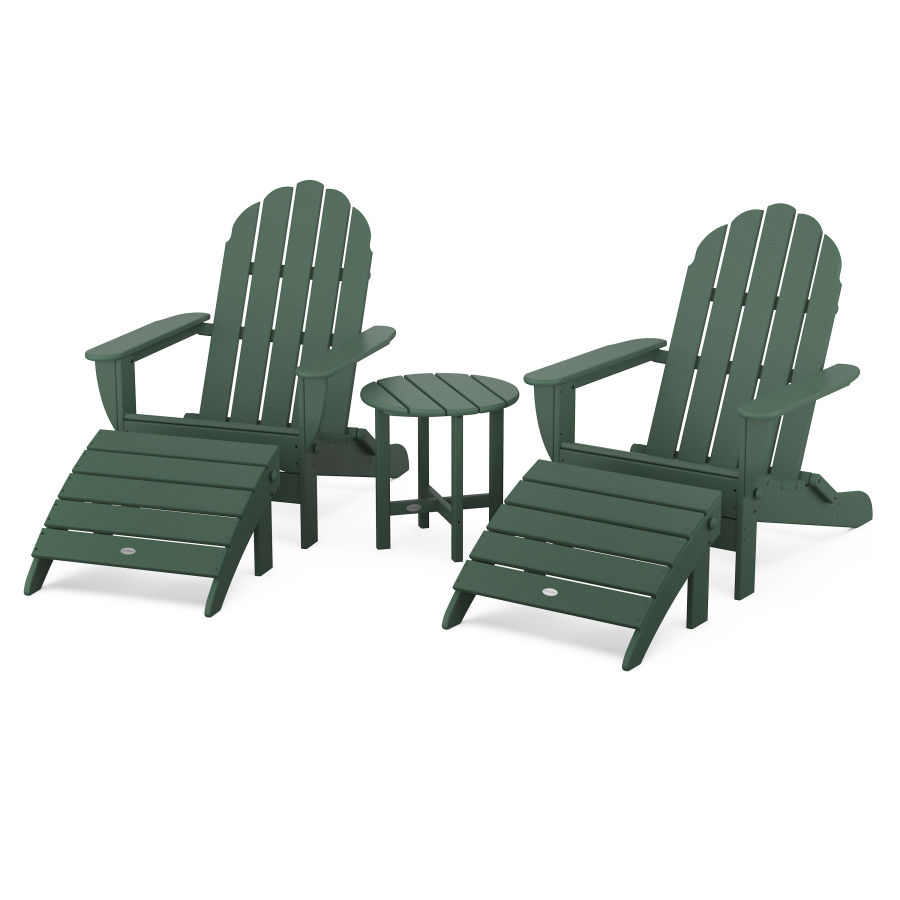 POLYWOOD Classic Oversized Adirondack 5-Piece Casual Set in Green