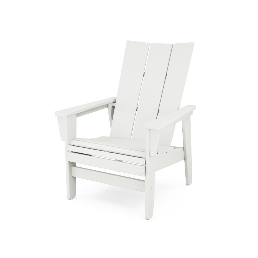 POLYWOOD Modern Grand Upright Adirondack Chair in Vintage White