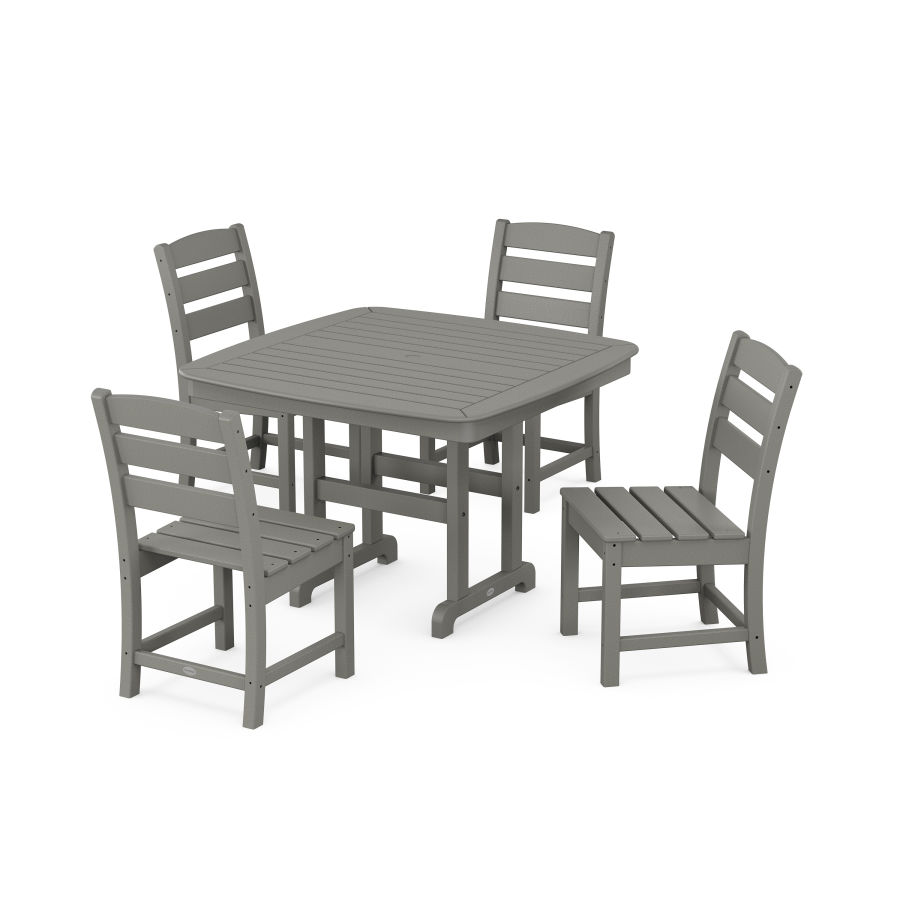 POLYWOOD Lakeside Side Chair 5-Piece Dining Set with Trestle Legs