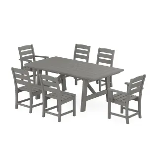 POLYWOOD Lakeside 7-Piece Rustic Farmhouse Dining Set