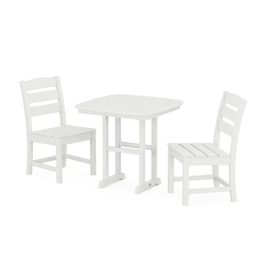 POLYWOOD Lakeside Side Chair 3-Piece Dining Set in Vintage White