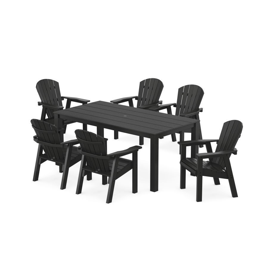 POLYWOOD Seashell 7-Piece Parsons Dining Set in Black
