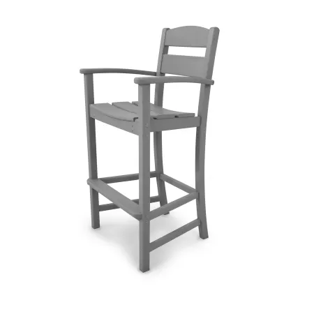 POLYWOOD Classics Bar Arm Chair in Slate Grey