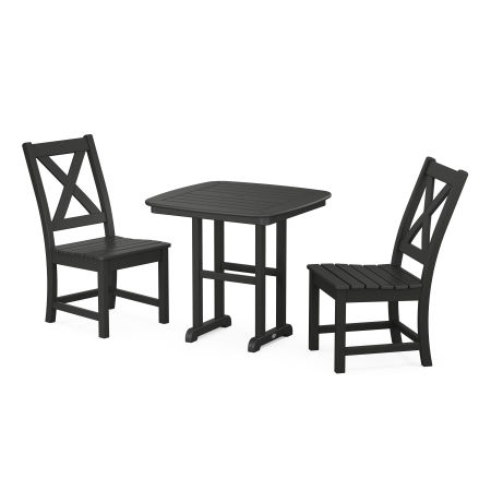 Braxton Side Chair 3-Piece Dining Set in Black