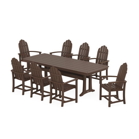 Classic Adirondack 9-Piece Dining Set with Trestle Legs in Mahogany