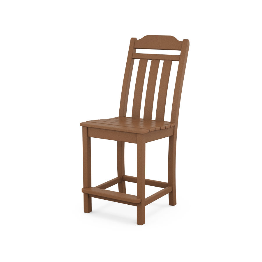 POLYWOOD Country Living Counter Side Chair in Teak