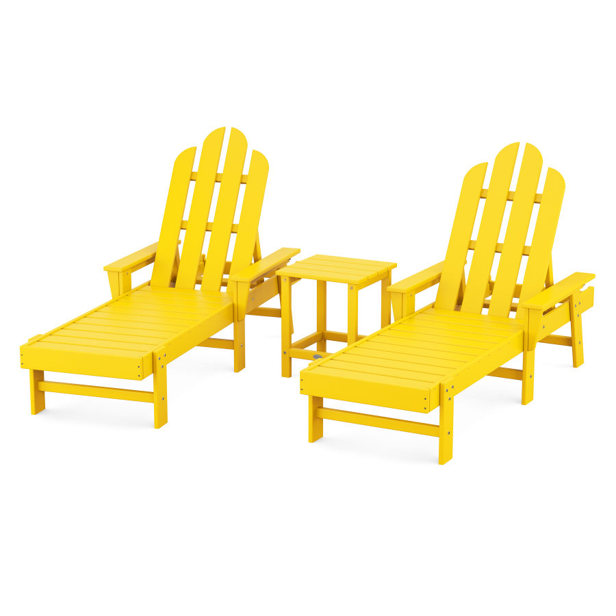 POLYWOOD Long Island Chaise 3-Piece Set in Lemon