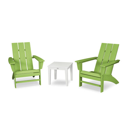 Modern Adirondack 3-Piece Set in Lime / White