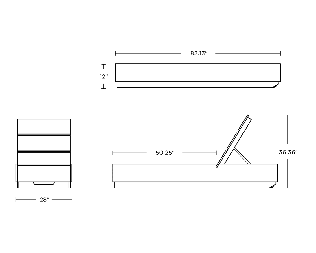 Dimensions for Elevate Chaise Lounge
