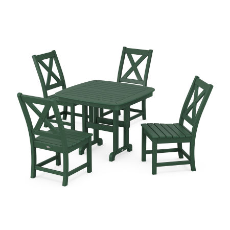 Braxton Side Chair 5-Piece Dining Set in Green