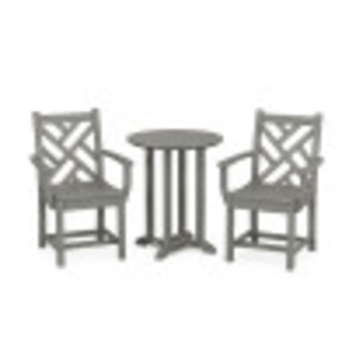 POLYWOOD Chippendale 3-Piece Round Dining Set