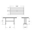 Thumbnail for Farmhouse Trestle 37" x 72" Counter Table