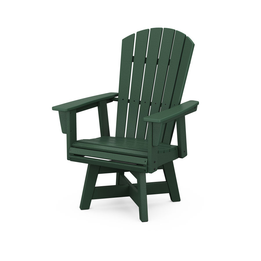POLYWOOD Nautical Adirondack Swivel Dining Chair in Green