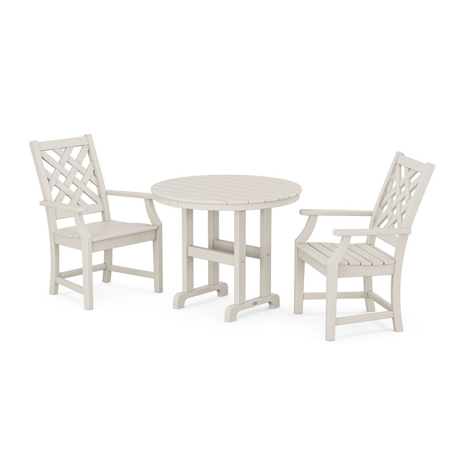 POLYWOOD Wovendale 3-Piece Farmhouse Dining Set in Sand