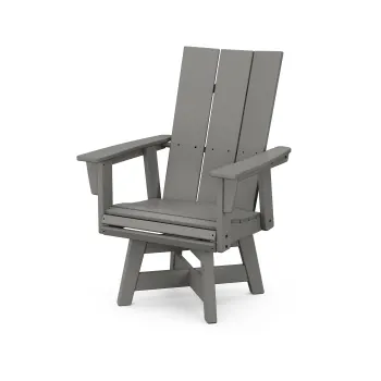 POLYWOOD Modern Curveback Adirondack Swivel Dining Chair