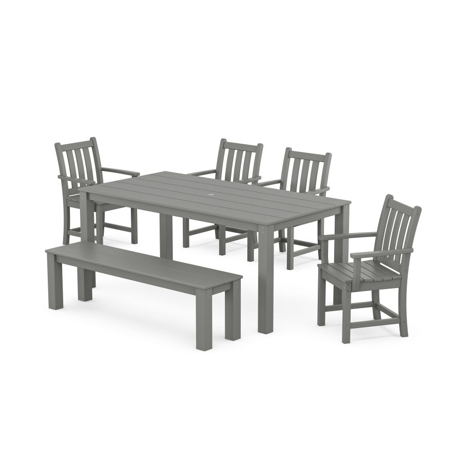 POLYWOOD Traditional Garden 6-Piece Parsons Dining Set with Bench