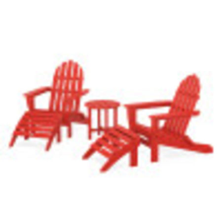 Classic Adirondack 5-Piece Casual Set in Sunset Red