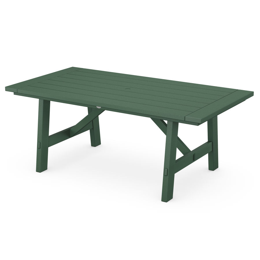 POLYWOOD Rustic Farmhouse 39" x 75" Dining Table in Green
