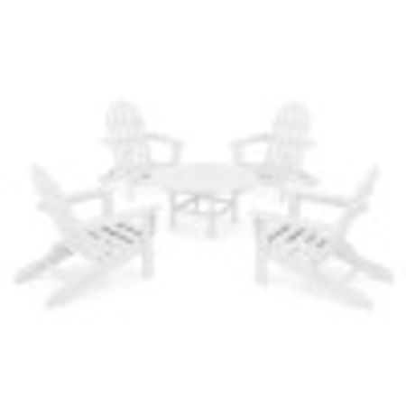 Classic Folding Adirondack 5-Piece Conversation Group in White
