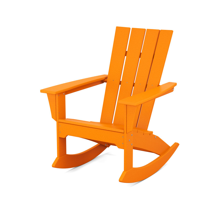 POLYWOOD Quattro Adirondack Rocking Chair in Tangerine
