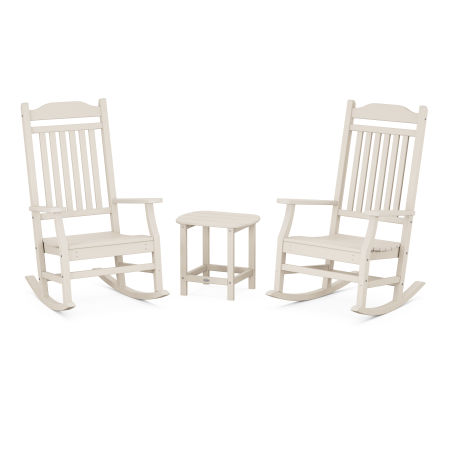POLYWOOD Country Living Rocking Chair 3-Piece Set in Sand