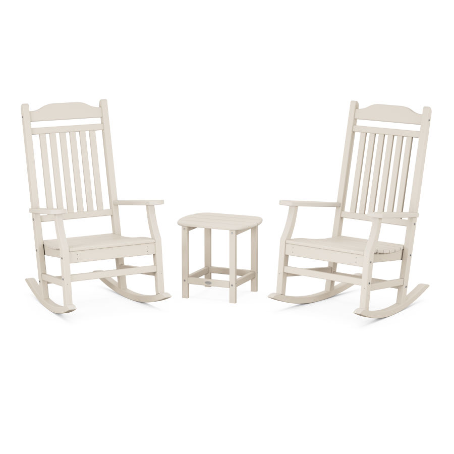 POLYWOOD Country Living Rocking Chair 3-Piece Set in Sand