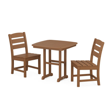 Lakeside Side Chair 3-Piece Dining Set in Teak